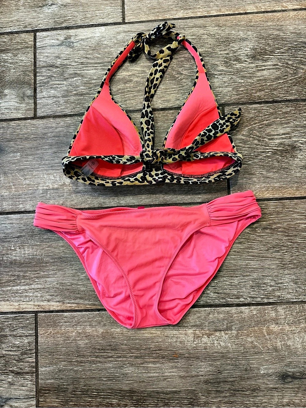 Animal Print Bikini Set in Pink & Brown size medium - Picture 2 of 2